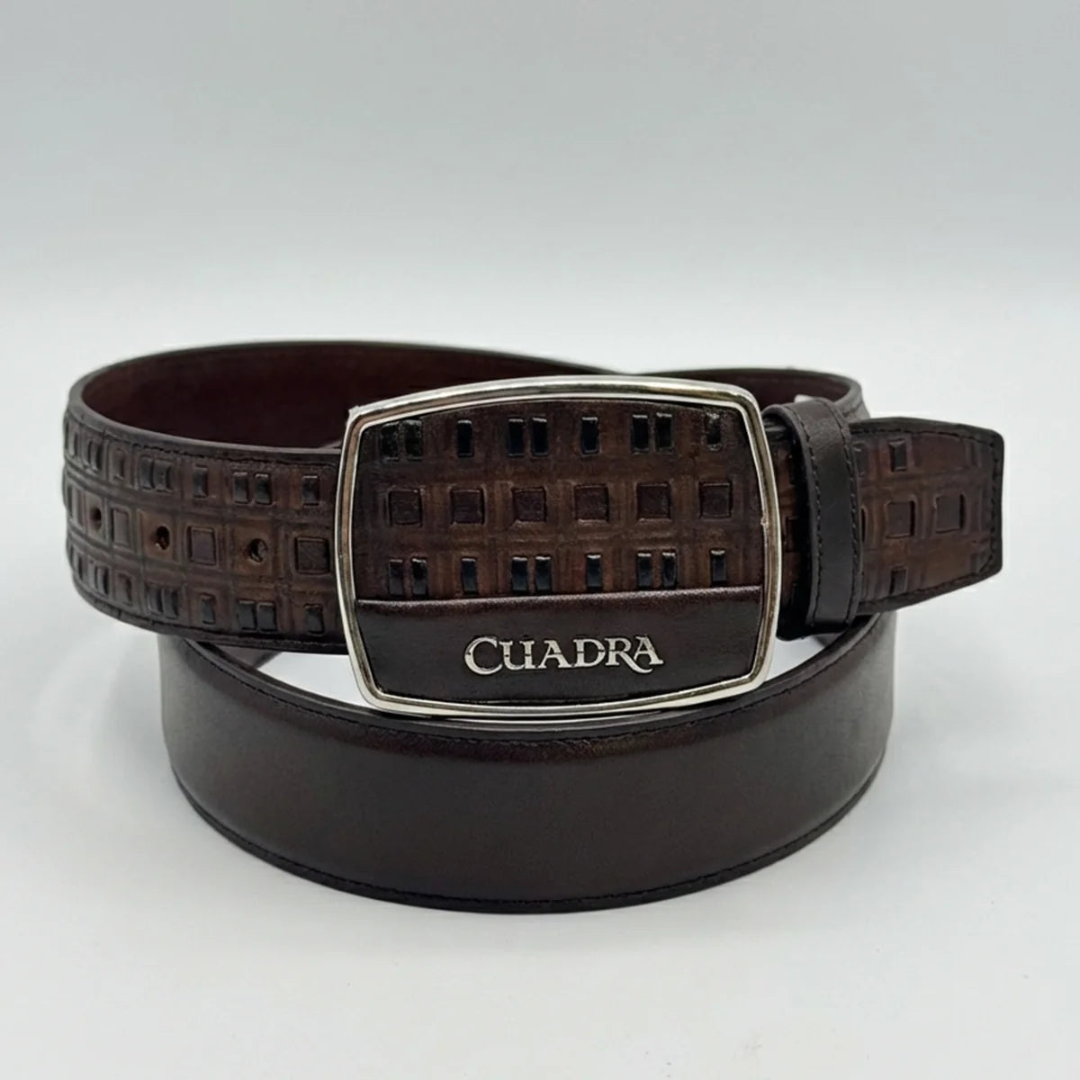 Cuadra Men’s Brown Hand-Painted Bovine Leather Western Belt BC401