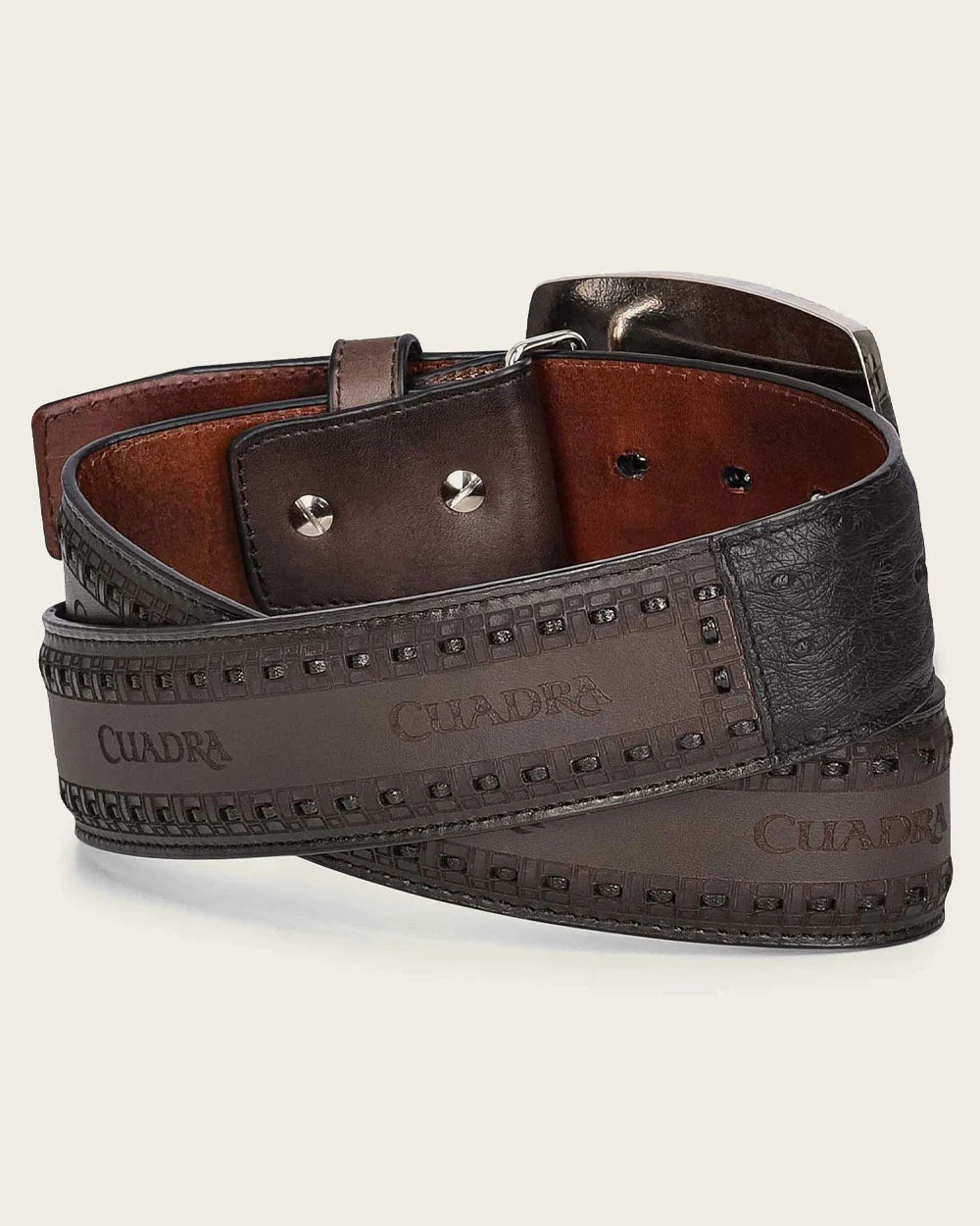 Cuadra Men’s Black Python Leather Western Belt BC378