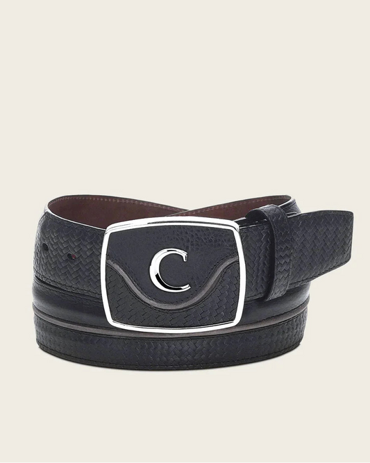 Cuadra Belt Men's Western Belt in Black Bovine Genuine Leather