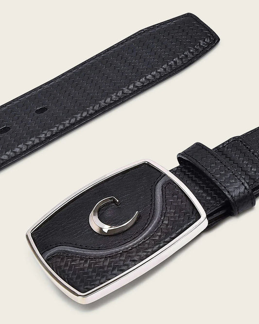 Cuadra Belt Men's Western Belt in Black Bovine Genuine Leather