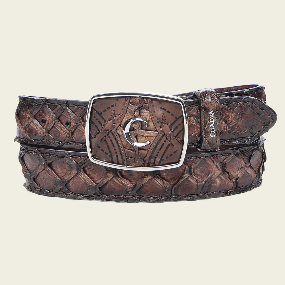 Cuadra Men's Western Honey Belt in Poisson Leather