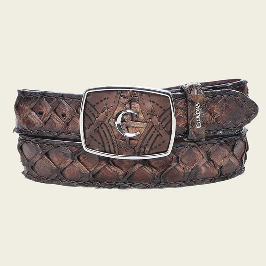 Cuadra Men's Western Honey Belt in Poisson Leather