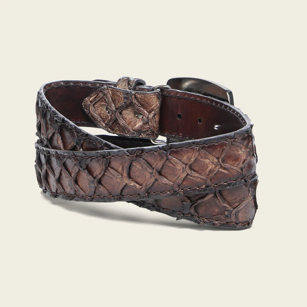 Cuadra Men's Western Honey Belt in Poisson Leather