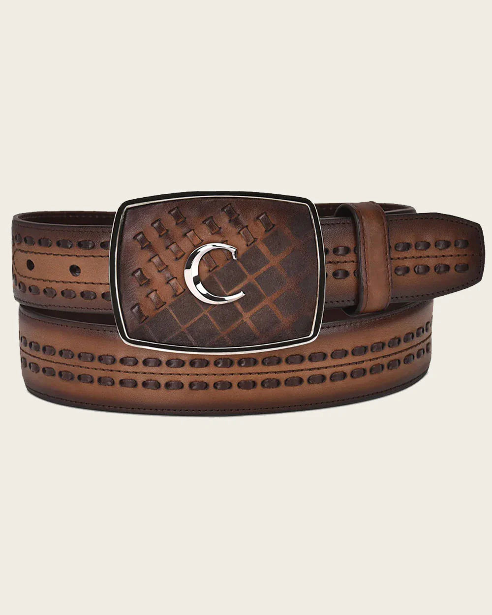 Cuadra Men's Honey western bovine Belt