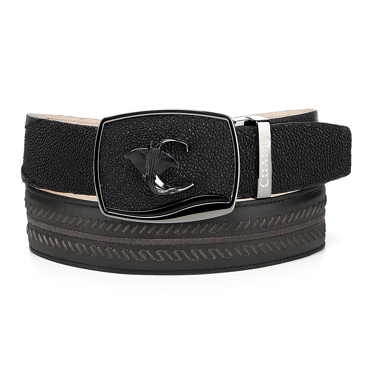 Cuadra CV516MA men's western belt in black stingray leather