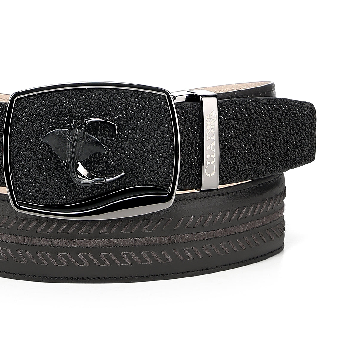 Cuadra Men's Black Stingray Leather Western Belt - CV516MA