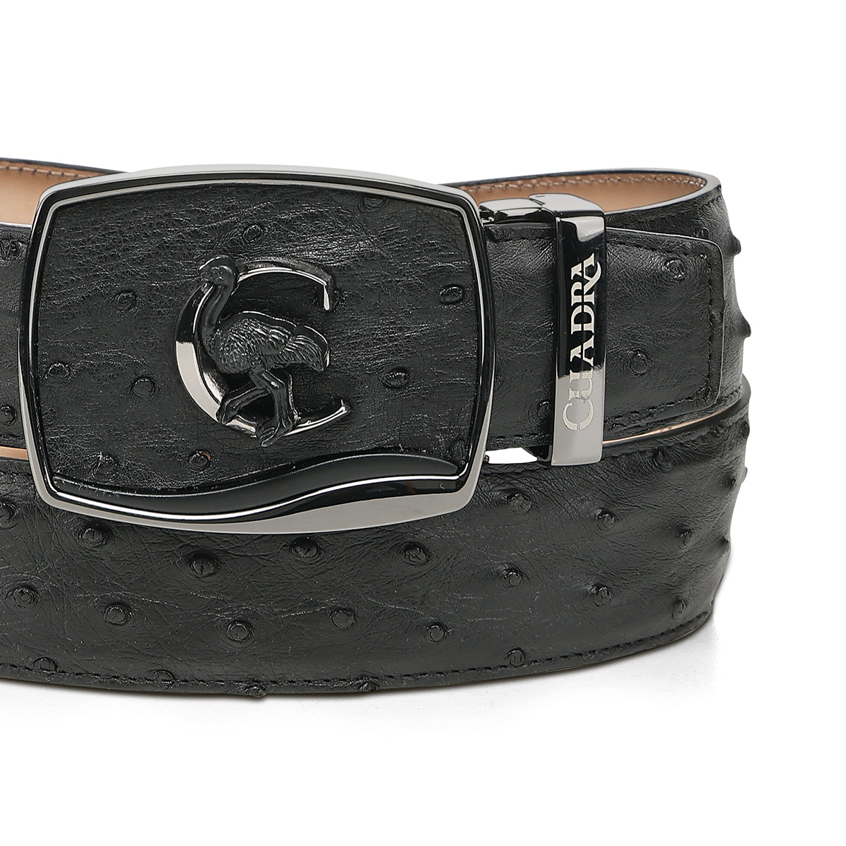 Cuadra Men’s Black Orix Ostrich Leather Western Belt BC479