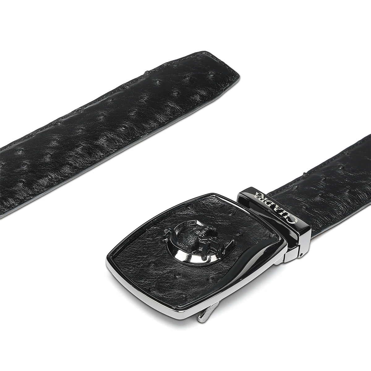 Cuadra Men’s Black Orix Ostrich Leather Western Belt BC479
