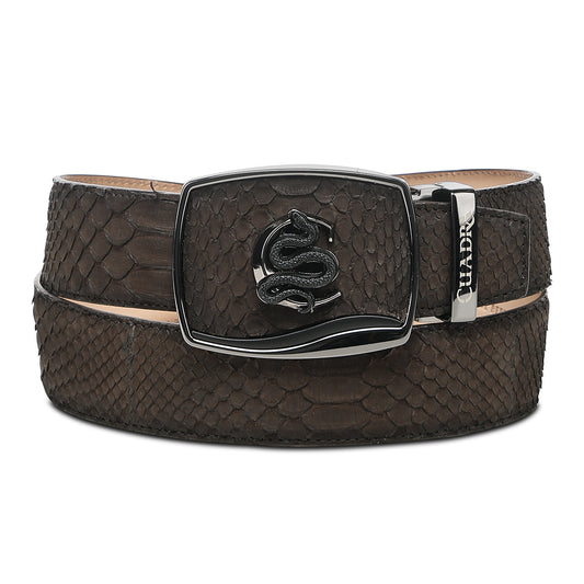 Cuadra Men’s Matte Brown Python Leather Western Belt  BC484