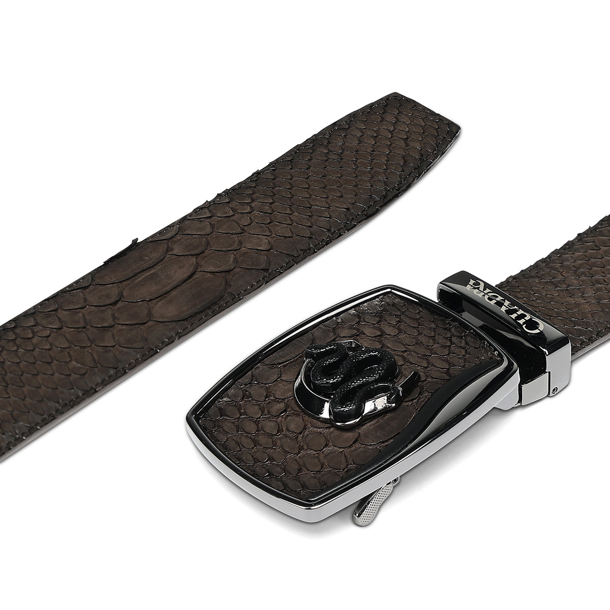 Cuadra Men’s Matte Brown Python Leather Western Belt  BC484
