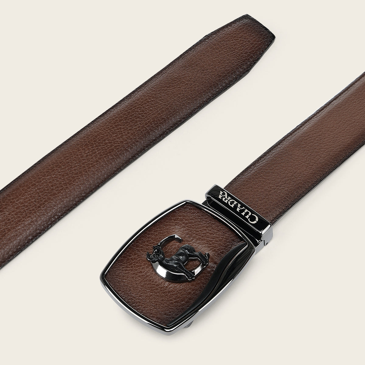 Cuadra BC580 honey Italian deer belt strap tip and retractable buckle