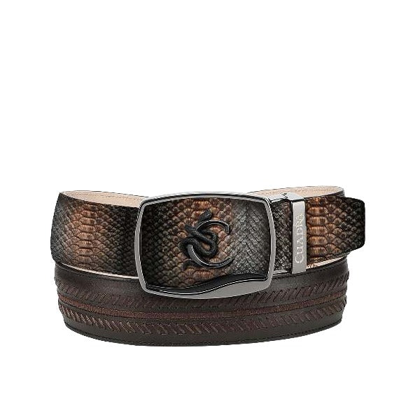 Cuadra BC476 men's brown python woven leather western belt