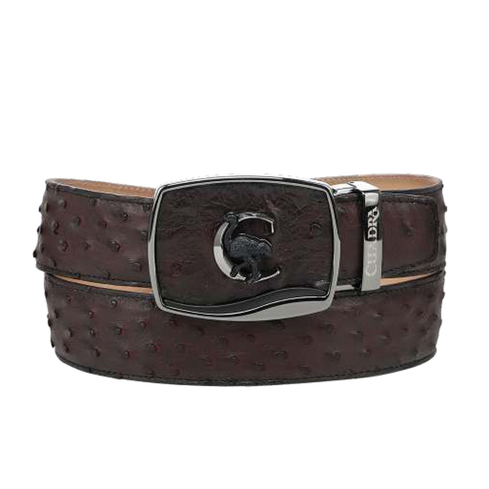 Cuadra BC558 men's wine ostrich full exotic leather western belt