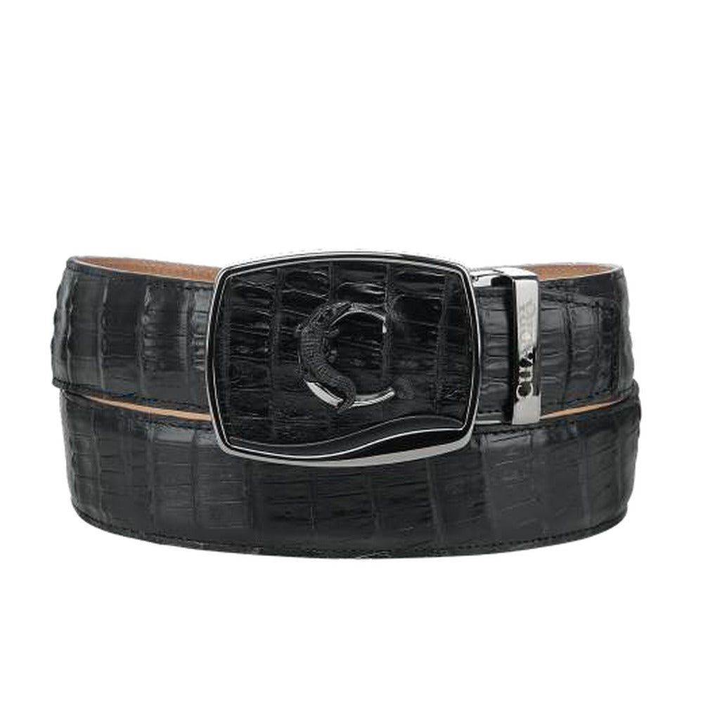 Cuadra BC562 men's black caiman full exotic leather western belt