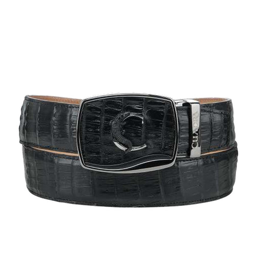 Cuadra BC562 men's black caiman full exotic leather western belt