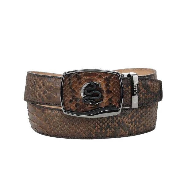 Cuadra BC572 men's brown python full exotic leather western belt