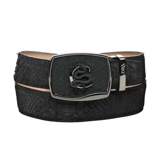 Cuadra BC584 men's black python full exotic leather western belt