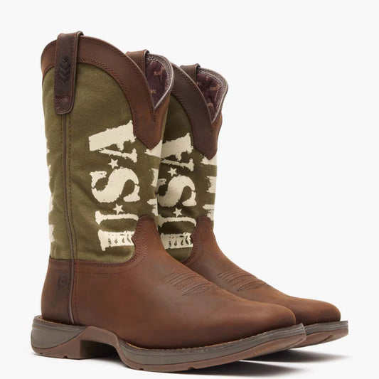 Rebel™ by Durango® Army Green USA Print Western Boot- DDB0313