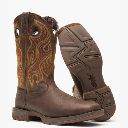 Durango Rebel Dark Chestnut Brown Wide Sq Toe Boot DDB0317