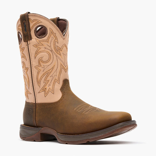 DDB0498 W MEN BRN 11" WSTRN COFFEE AND BONE WIDE