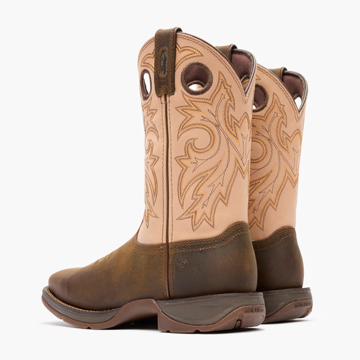 DDB0498 W MEN BRN 11" WSTRN COFFEE AND BONE WIDE