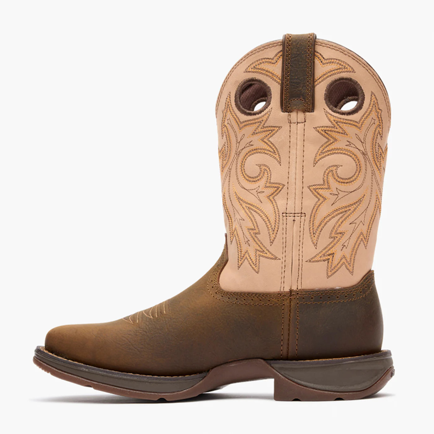 DDB0498 W MEN BRN 11" WSTRN COFFEE AND BONE WIDE