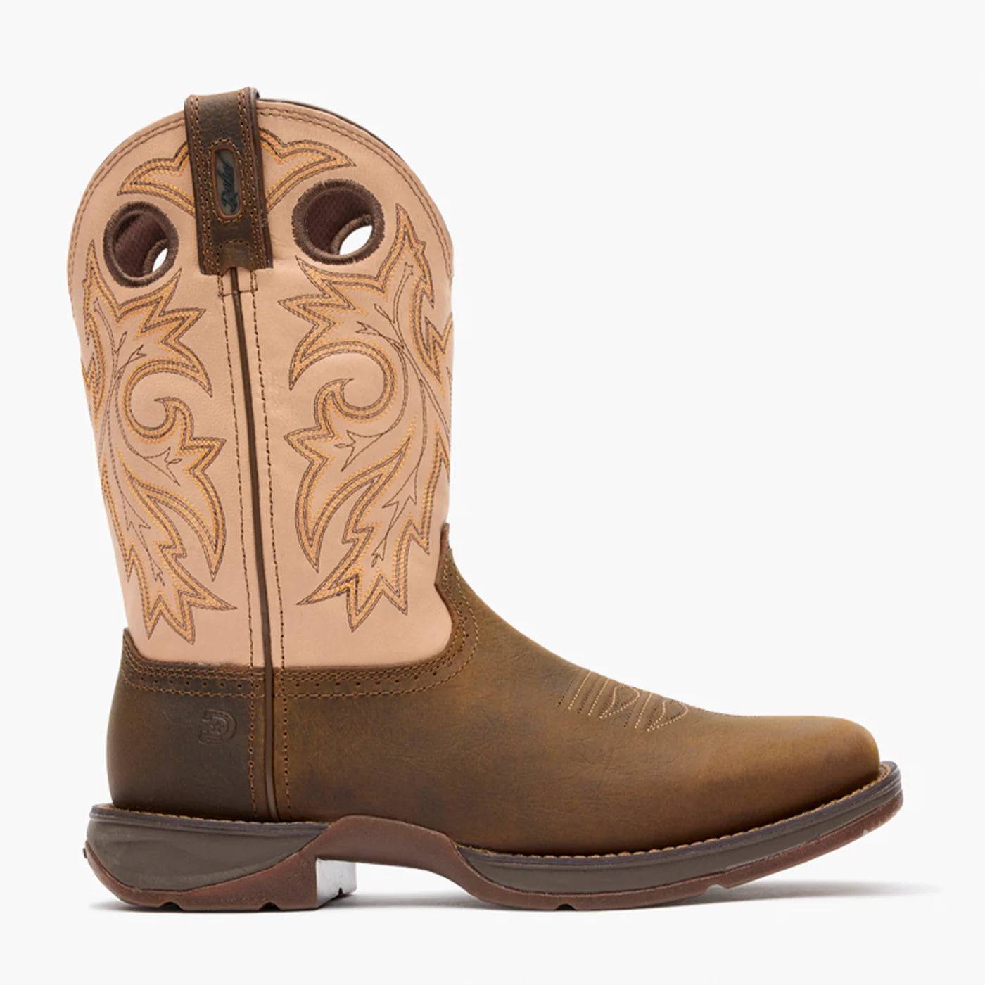 DDB0498 W MEN BRN 11" WSTRN COFFEE AND BONE WIDE