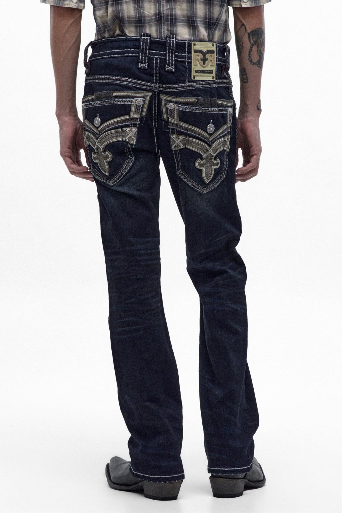 Rock Revival Men's Eggplant Dark Blue Bootcut Jean RP3500B219R - photo 1