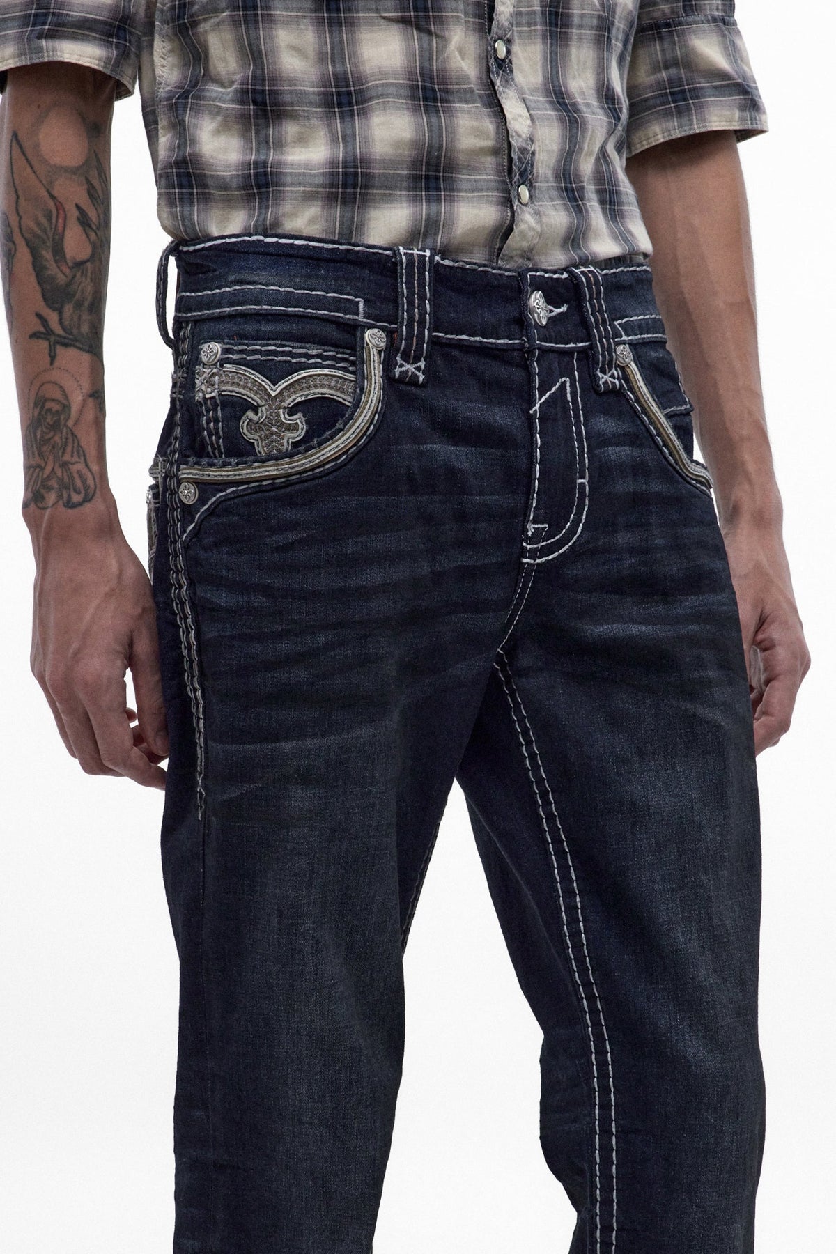 Rock Revival Men's Eggplant Dark Blue Bootcut Jean RP3500B219R - photo 4