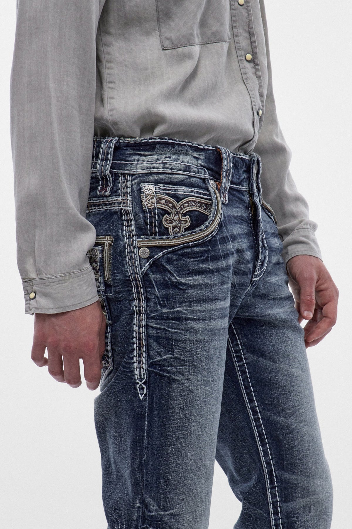 Rock Revival Men's Eggplant Medium Blue Straight Leg Jean RP3500J217R - photo 3