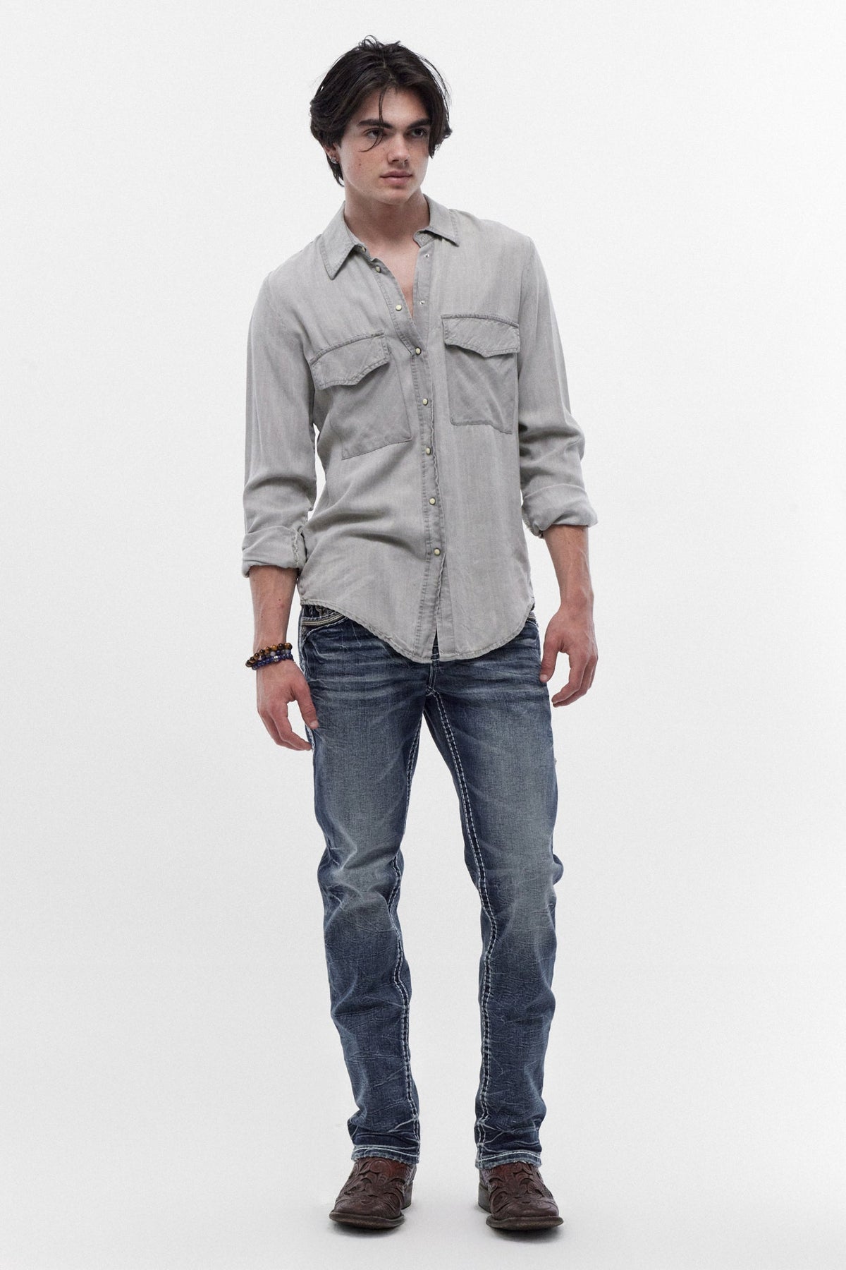 Rock Revival Men's Eggplant Medium Blue Straight Leg Jean RP3500J217R - photo 1