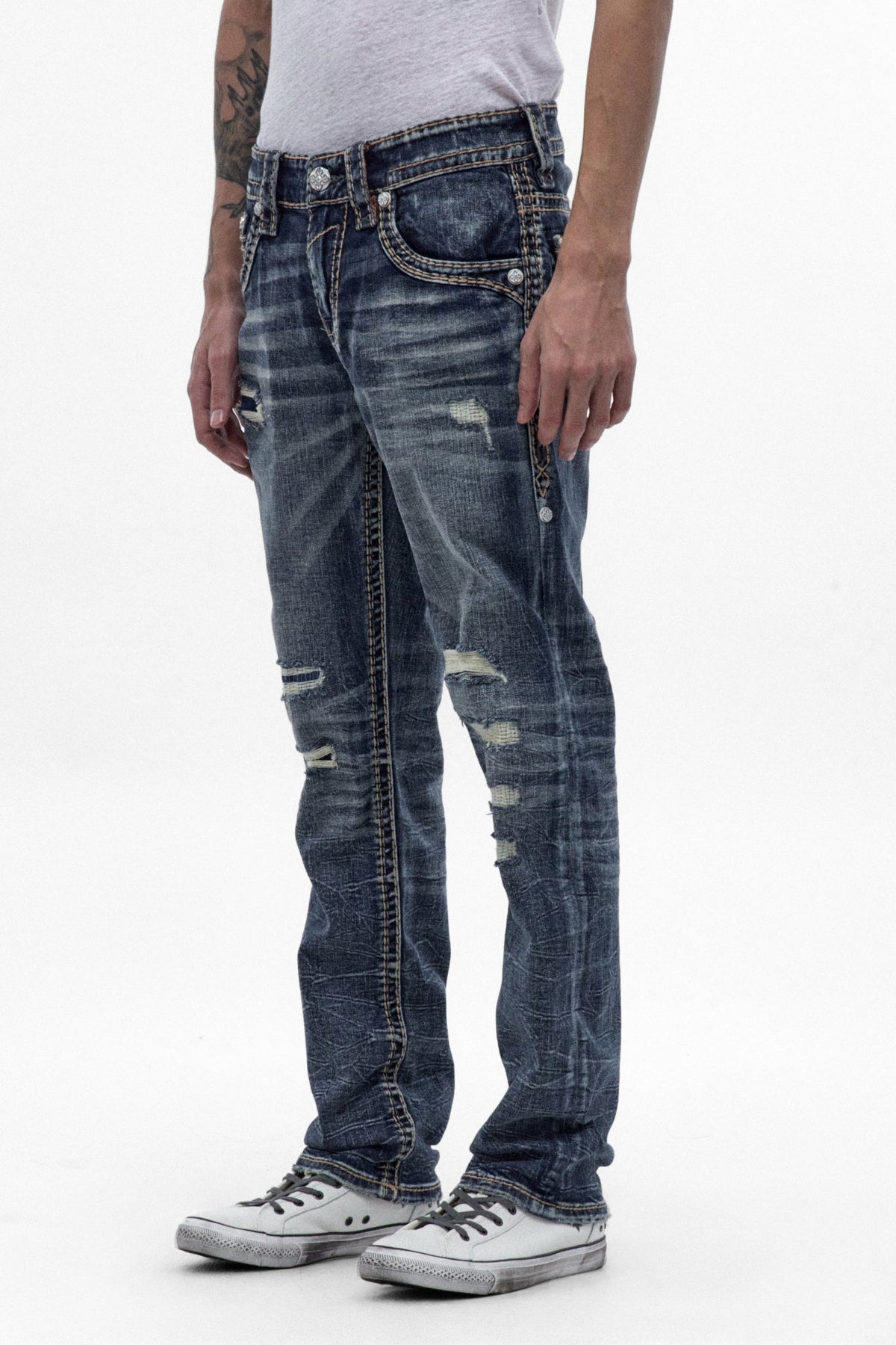 Rock Revival Men's Eydan Medium Blue Straight Leg Jean RP5744J204R - photo 3