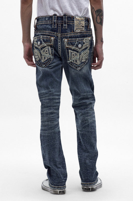 Rock Revival Men's Eydan Medium Blue Straight Leg Jean RP5744J204R - photo 1