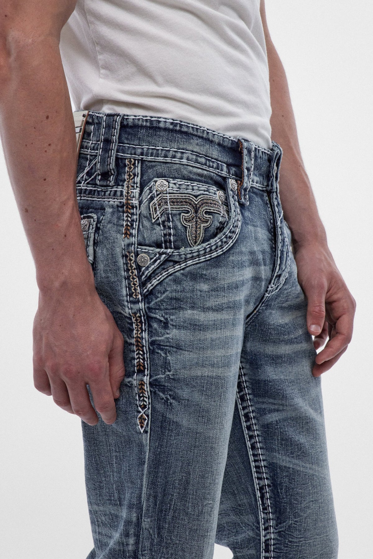 Rock Revival Men's George Medium Blue Bootcut Jean RP5769B202R - photo 3
