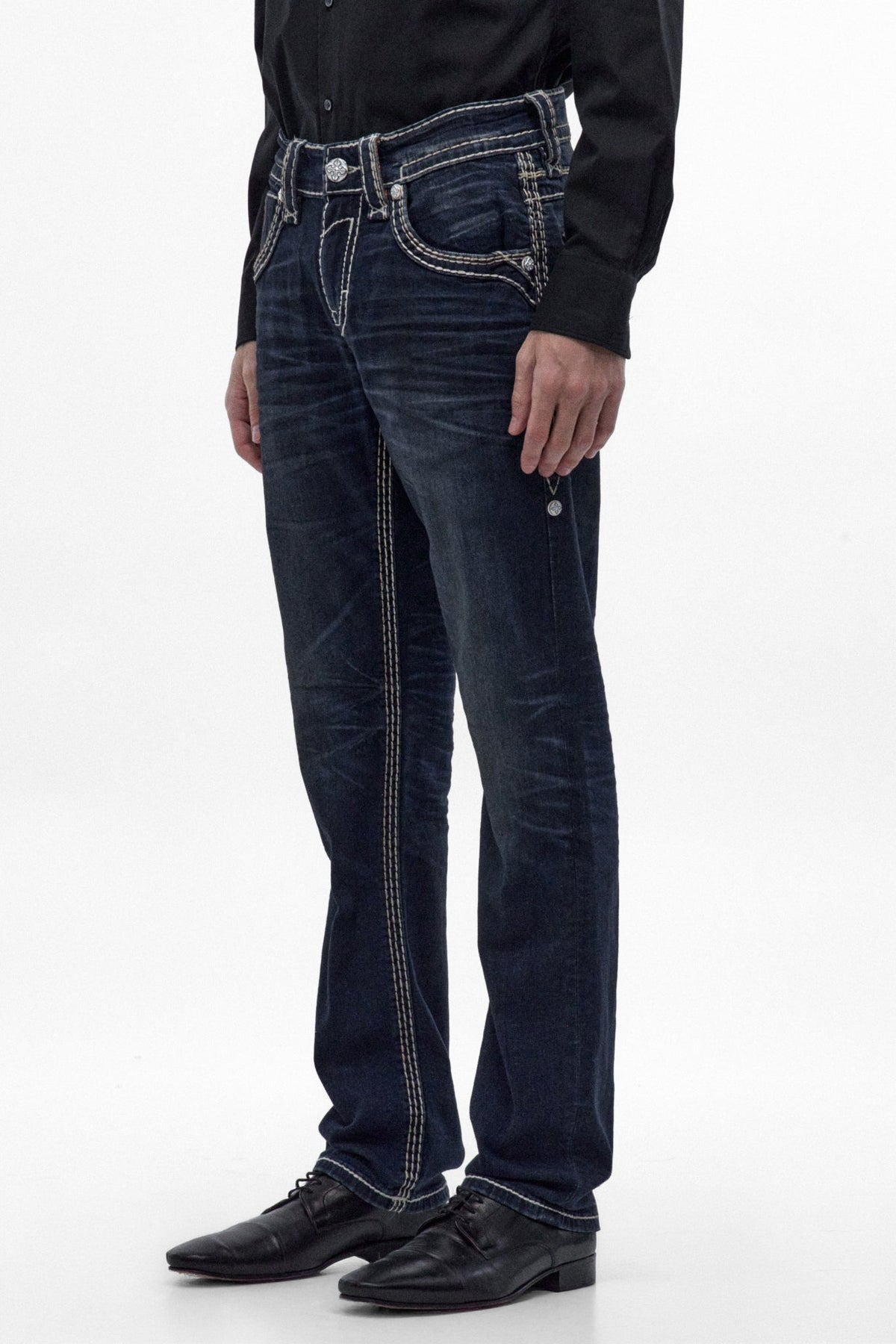 Rock Revival Men's Giorgio Dark Blue Straight Leg Jean RP5585J200R - photo 2