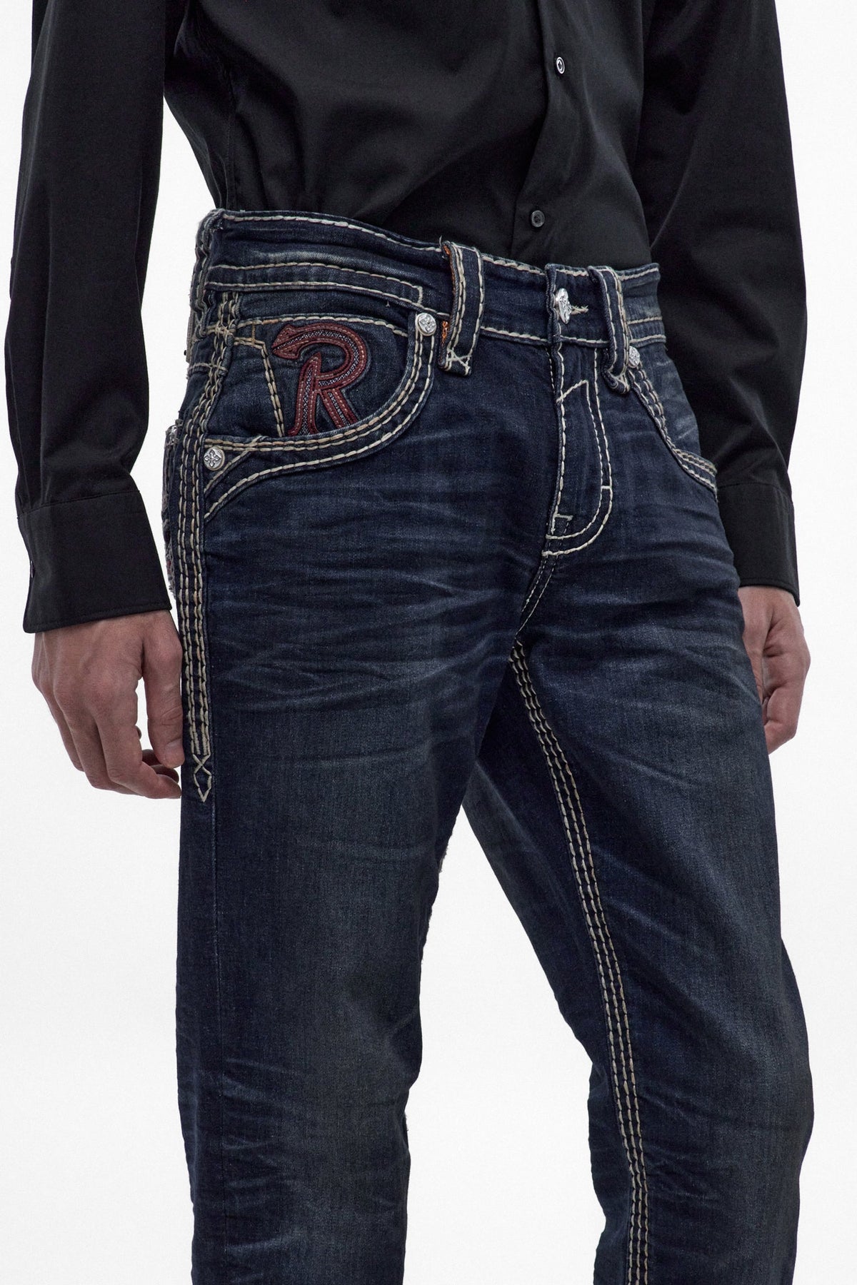 Rock Revival Men's Giorgio Dark Blue Straight Leg Jean RP5585J200R - photo 5