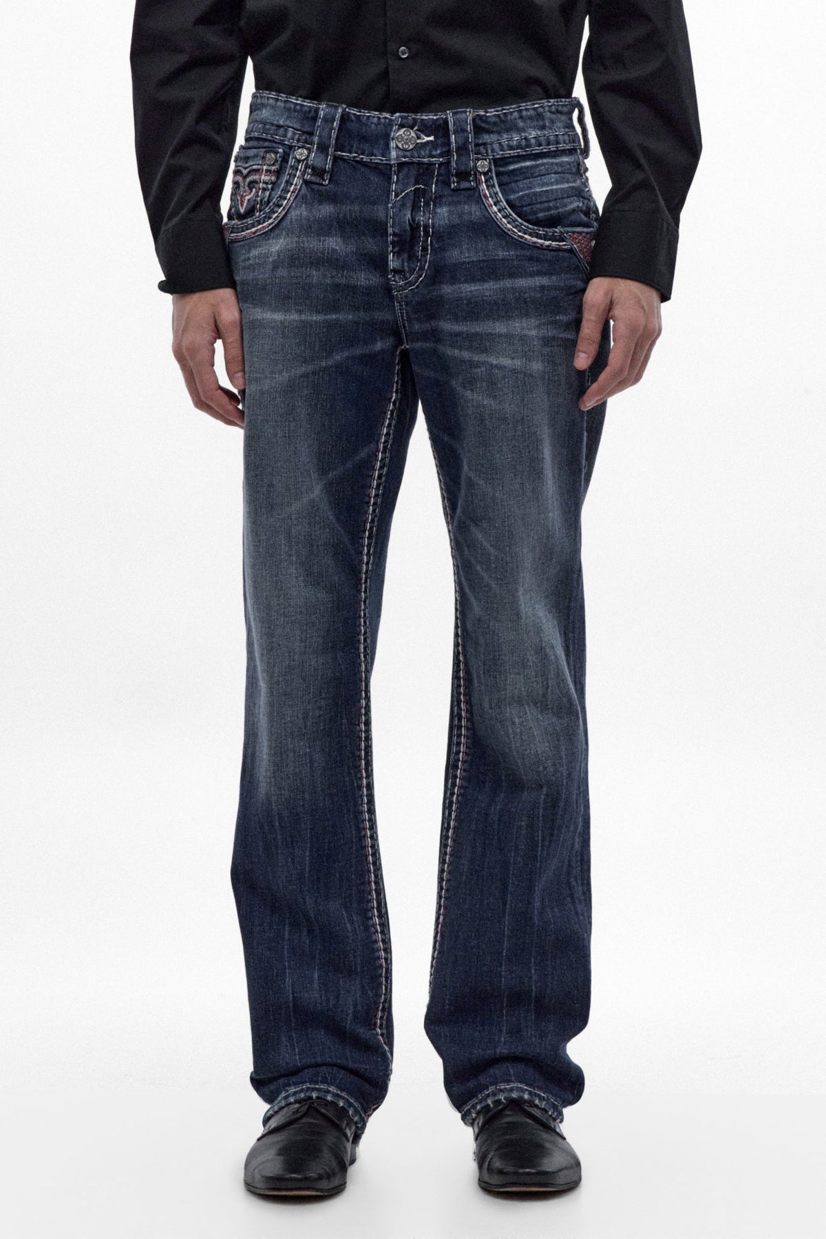 Rock Revival Men's Handel Dark Blue Bootcut Jean RP5783B202R - photo 1