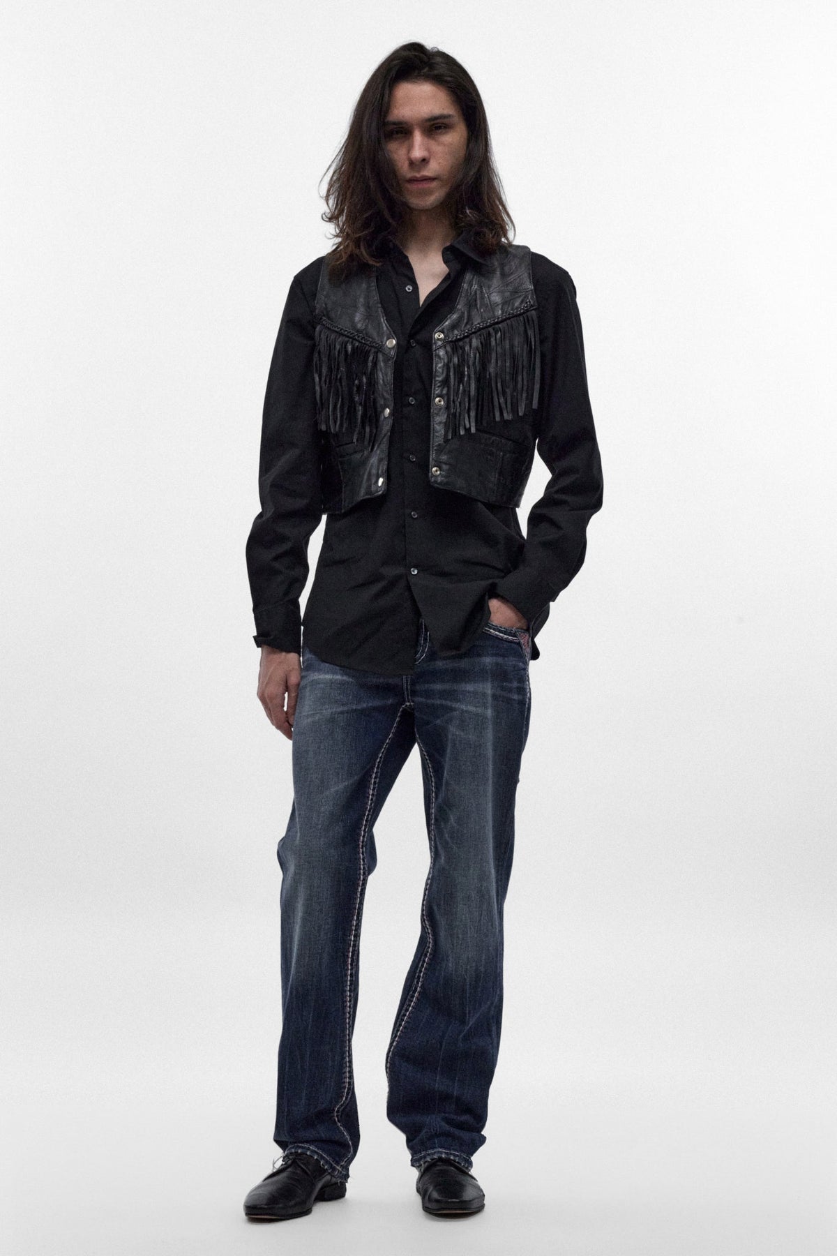 Rock Revival Men's Handel Dark Blue Bootcut Jean RP5783B202R - photo 6