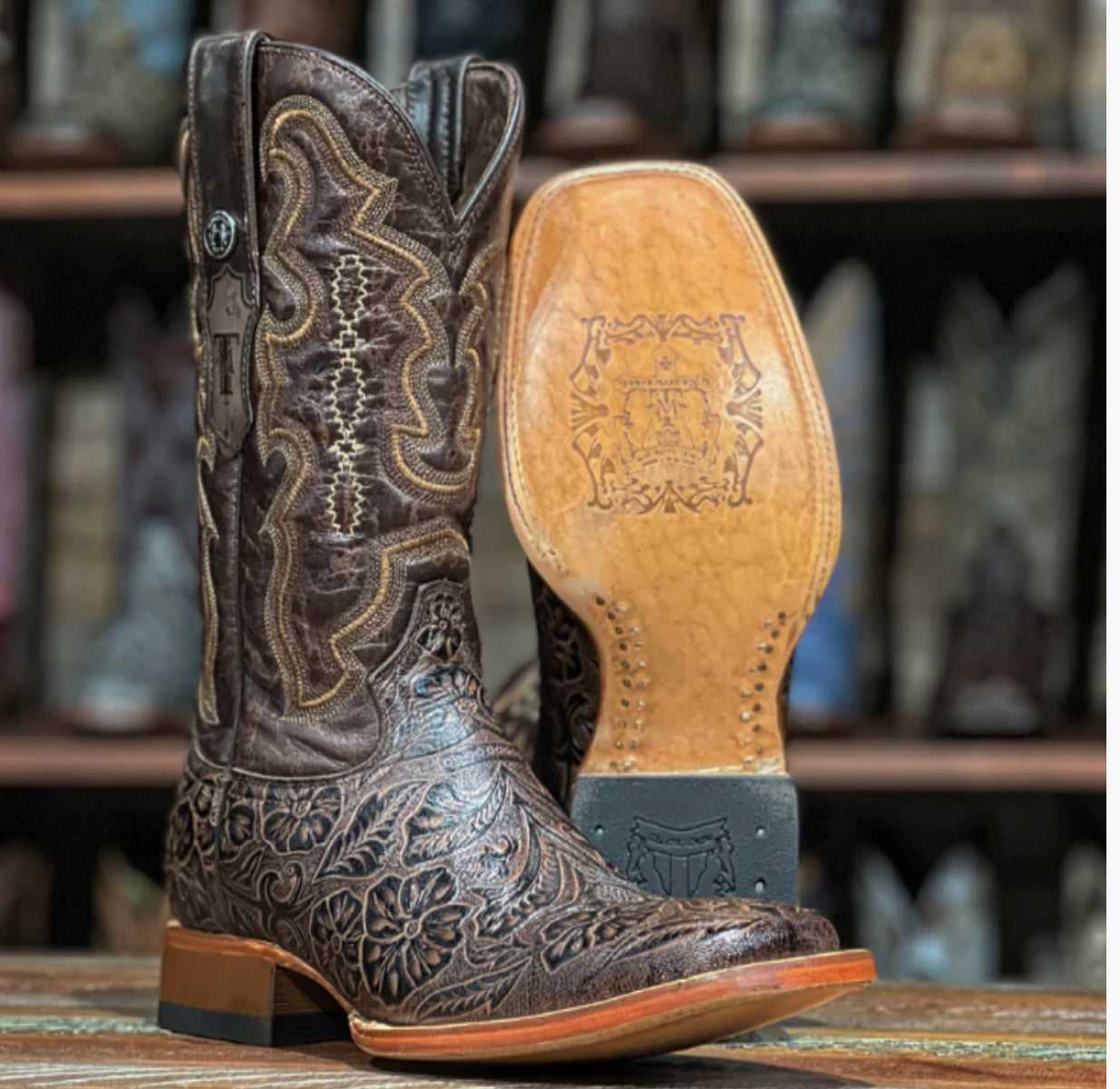 Hand tooled boots best sale