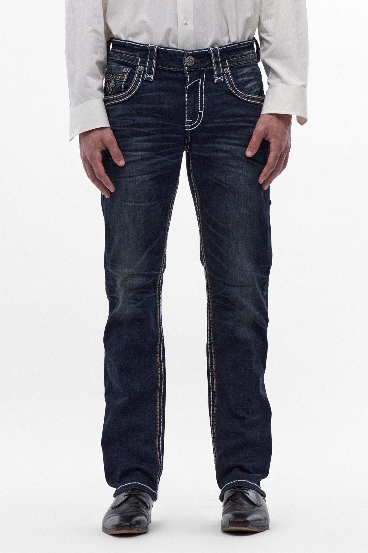 Rock Revival Men's Jaydy Dark Blue Straight Leg Jean RP3924J206R - photo 2