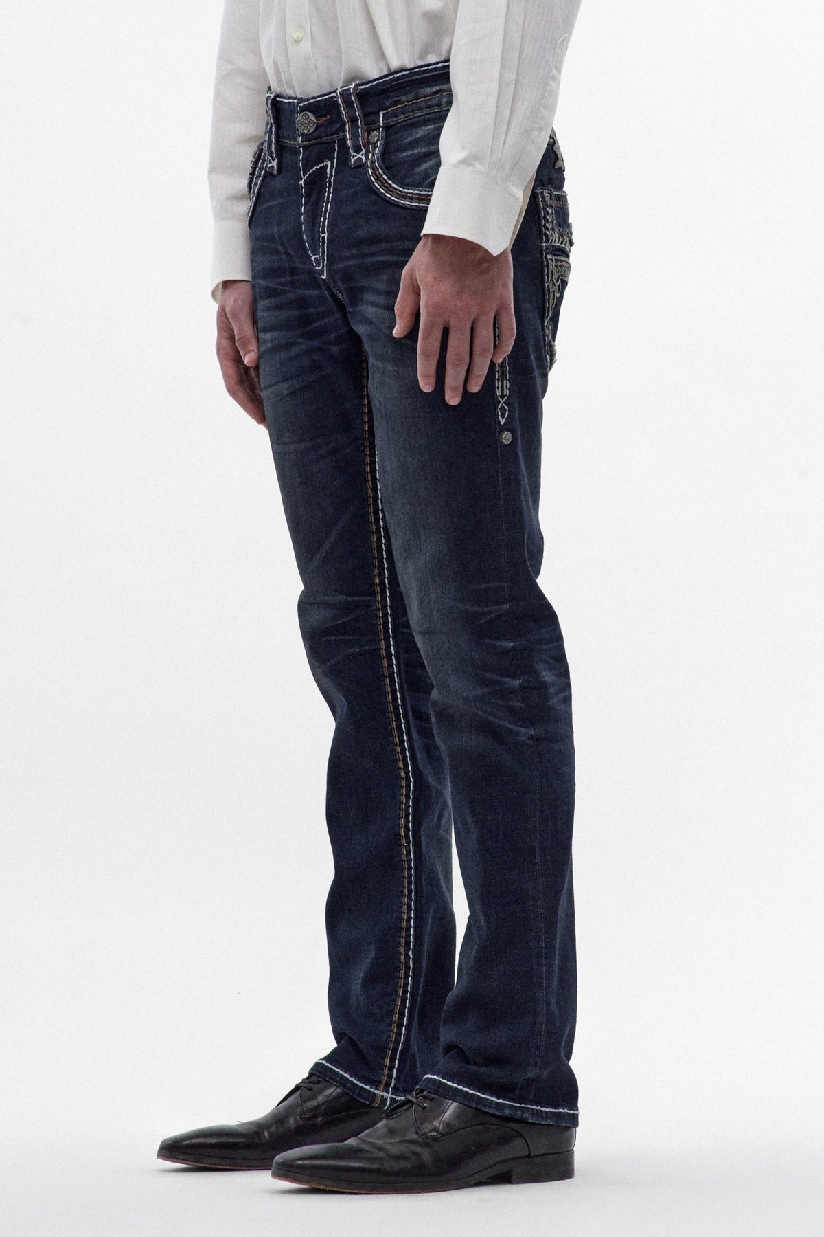 Rock Revival Men's Jaydy Dark Blue Straight Leg Jean RP3924J206R - photo 4
