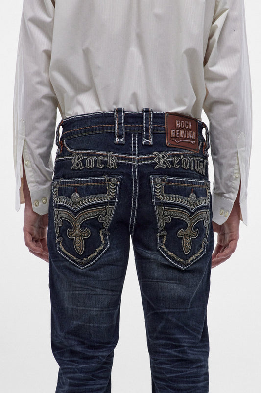Rock Revival Men's Jaydy Dark Blue Straight Leg Jean RP3924J206R - photo 1