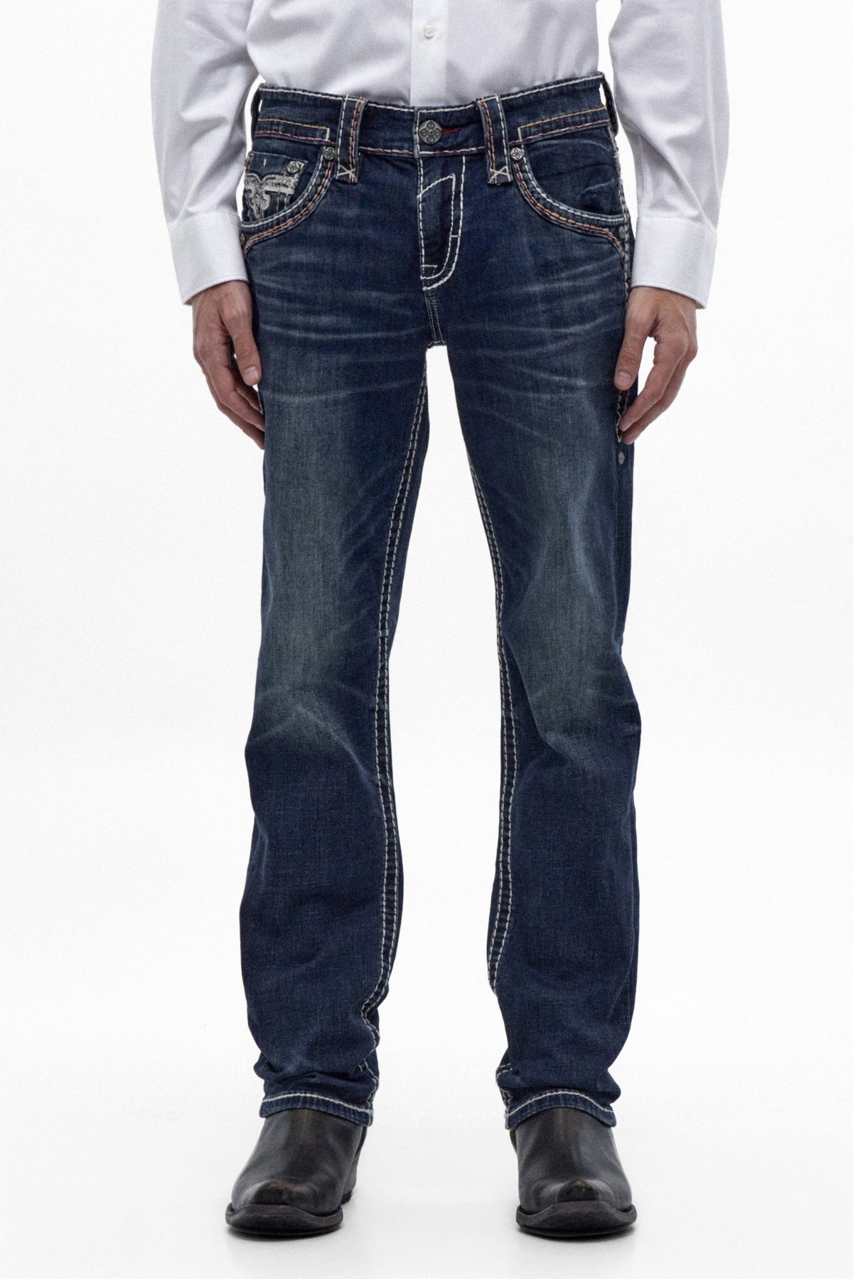 Rock Revival Men's Jett Vintage Blue Straight Leg Jean RP5802J201R - photo 2