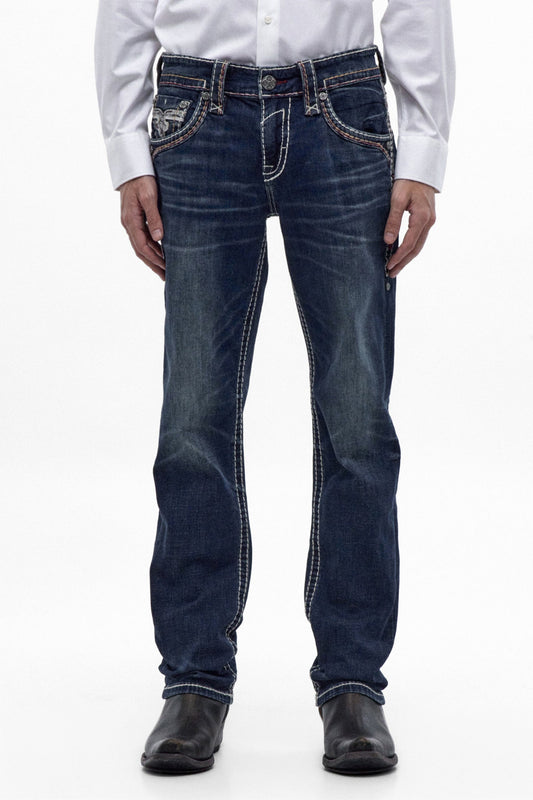 Rock Revival Men's Jett Vintage Blue Straight Leg Jean RP5802J201R - photo 2