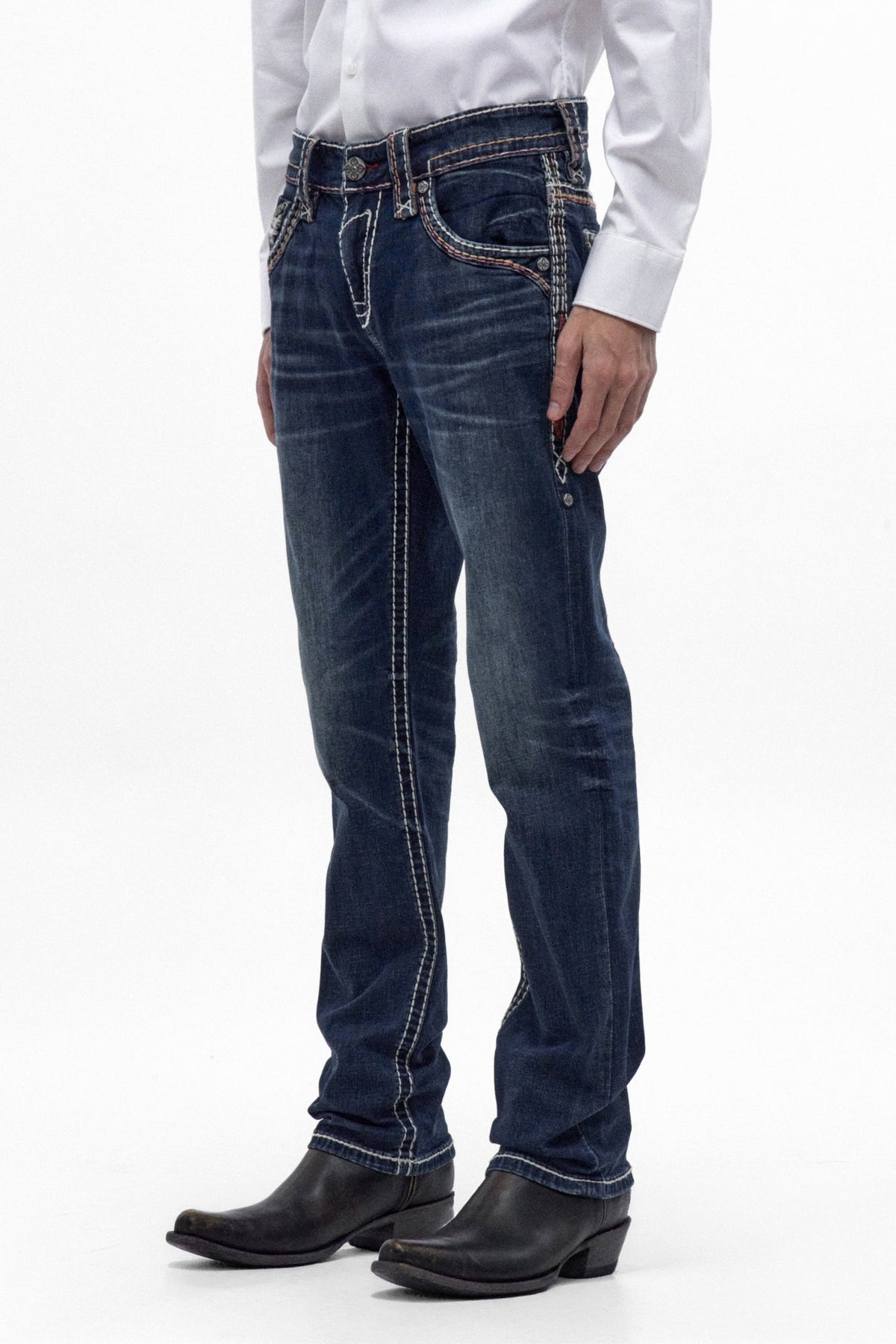 Rock Revival Men's Jett Vintage Blue Straight Leg Jean RP5802J201R - photo 3