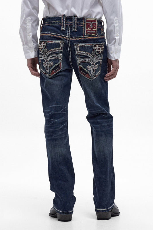 Rock Revival Men's Jett Vintage Blue Straight Leg Jean RP5802J201R - photo 1