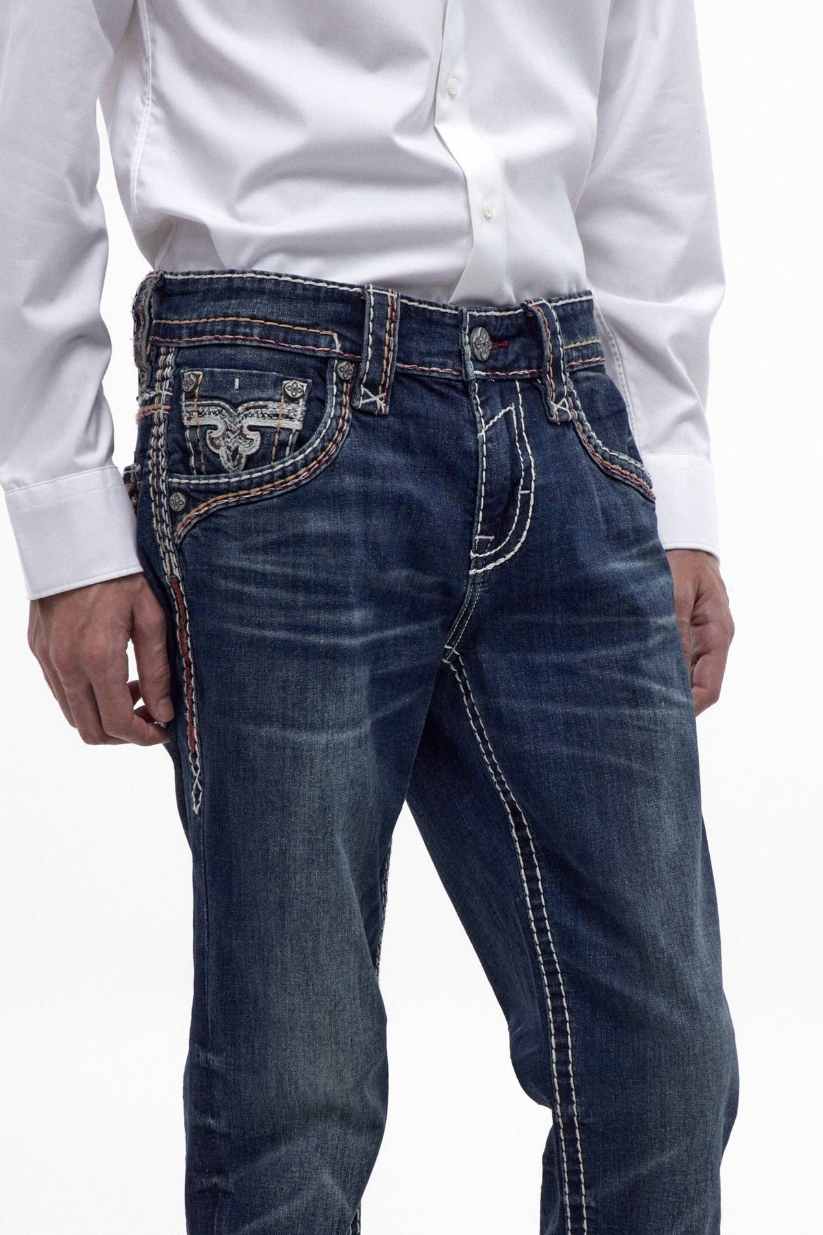 Rock Revival Men's Jett Vintage Blue Straight Leg Jean RP5802J201R - photo 4