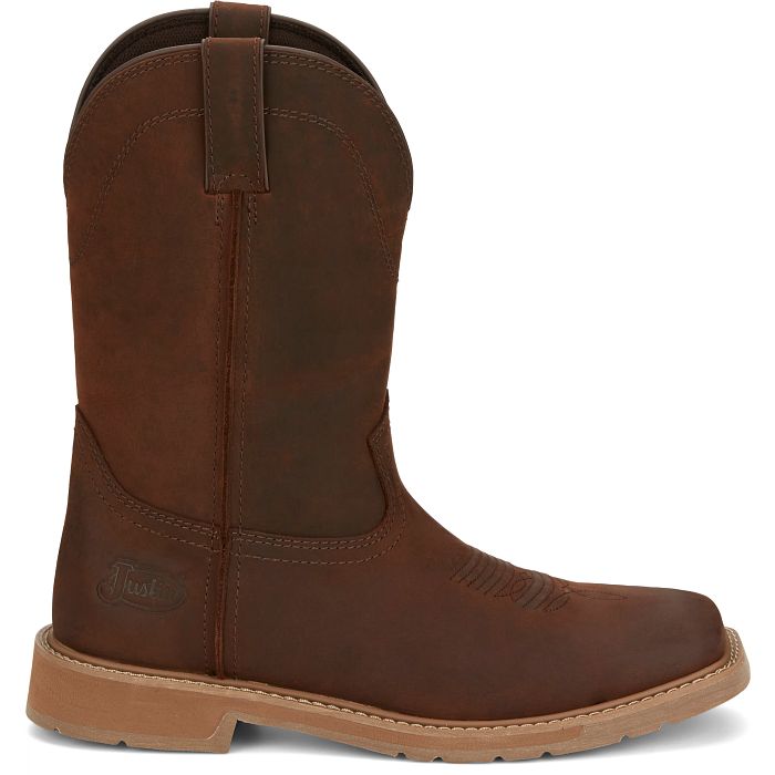 JUSTIN BUSTER II 11" BROWN PULL-ON WORK BOOT - SE3100