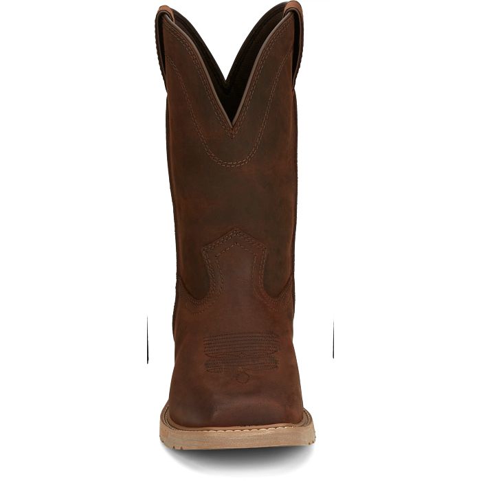 JUSTIN BUSTER II 11" BROWN PULL-ON WORK BOOT - SE3100