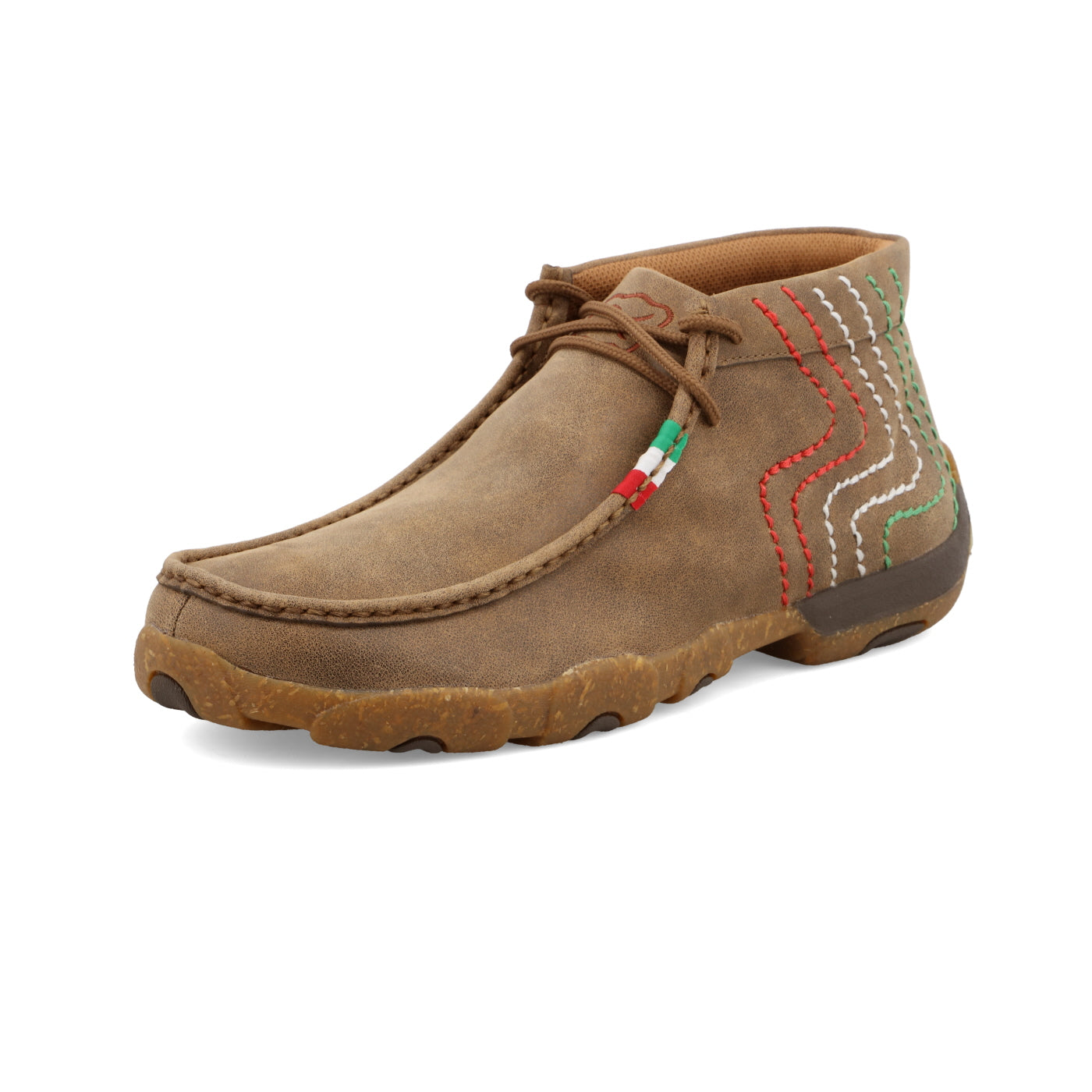 Twisted X MDM0092 men's chukka driving moc in bomber leather with Mexican heritage detail, outer side view